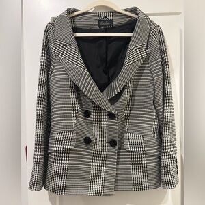 Luisa Spagnoli Black and White Houndstooth Jacket